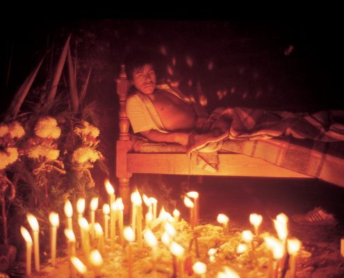 Curing ceremony (“taking candles”). Nabenchauk, 1991.